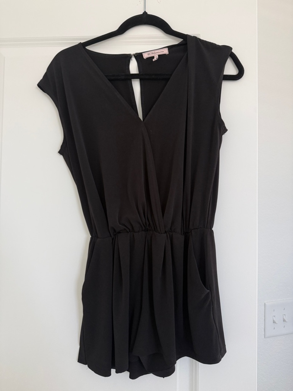 Black Sleeveless V-Neck romper by bp
